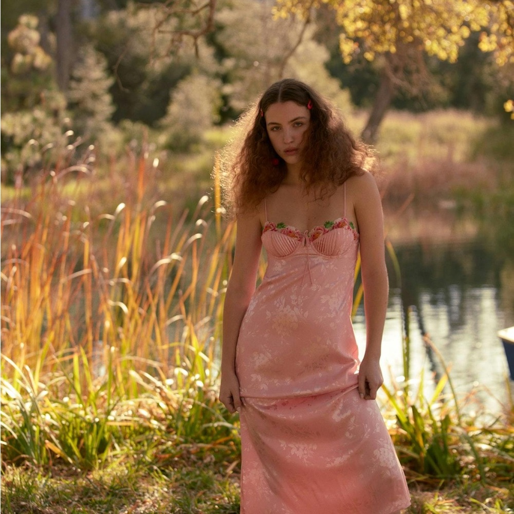 NWT Elegant Feminine Pink Floral Lingerie Dress